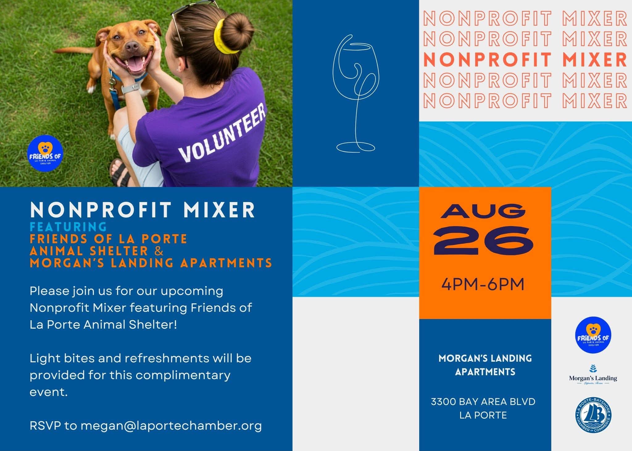 Nonprofit Mixer Flyer – Friends of La Porte Animal Shelter & Morgan's Landing